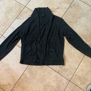 polo ralph lauren men's estate rib button cardigan sweater gray